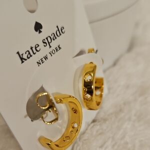 Kate Spade NY Gold Cresent Hoop Earrings. NWT